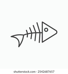 Fishbone icon in thin black lines