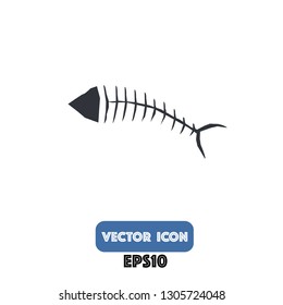 Fishbone icon, fishbone vector eps10