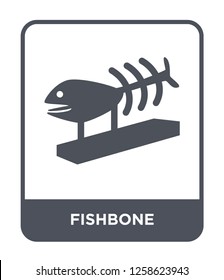 fishbone icon vector on white background, fishbone trendy filled icons from Museum collection, fishbone simple element illustration