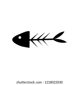 Fishbone icon vector.black object white background.
