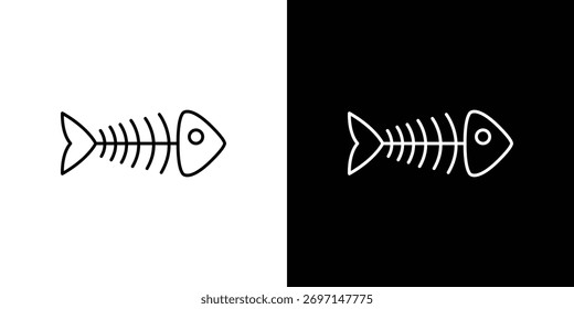 Fishbone icons. simple, stroke, black icons