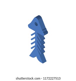 Fishbone isometric left top view 3D icon