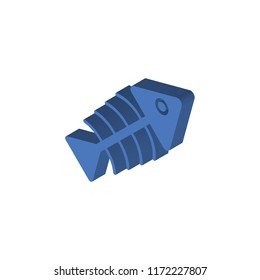 Fishbone isometric left top view 3D icon
