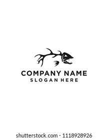 fishbone logo design vector illustration template