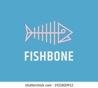 Fishbone logo design vector template