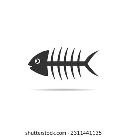 Fishbone logo isolated on white background,eps10