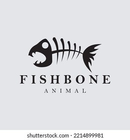 fishbone logo vector illustration design template.