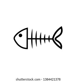 Fishbone Mark Sign Icon Vector Illustration. 