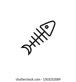 Fishbone Outline Icon Vector Illustration Eps