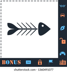 Fishbone. Perfect icon with bonus simple icons