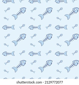 fishbone seamless pattern free vector
