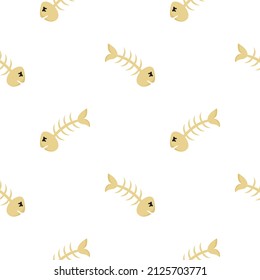 fishbone seamless pattern on white background