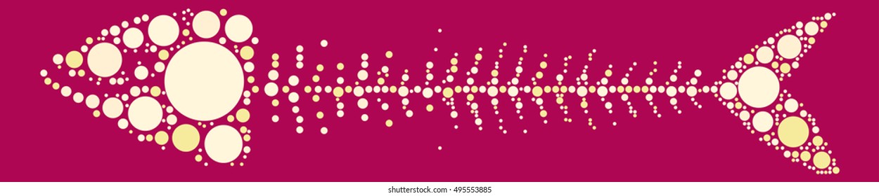 Fishbone shape vector design by color point
