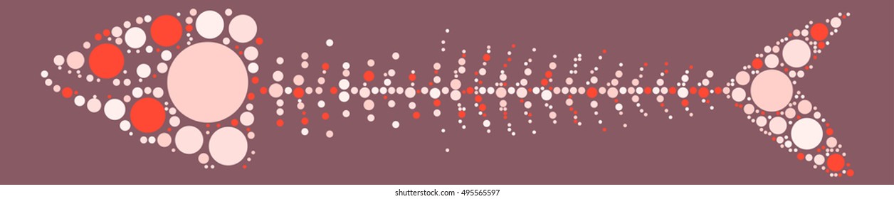 Fishbone shape vector design by color point