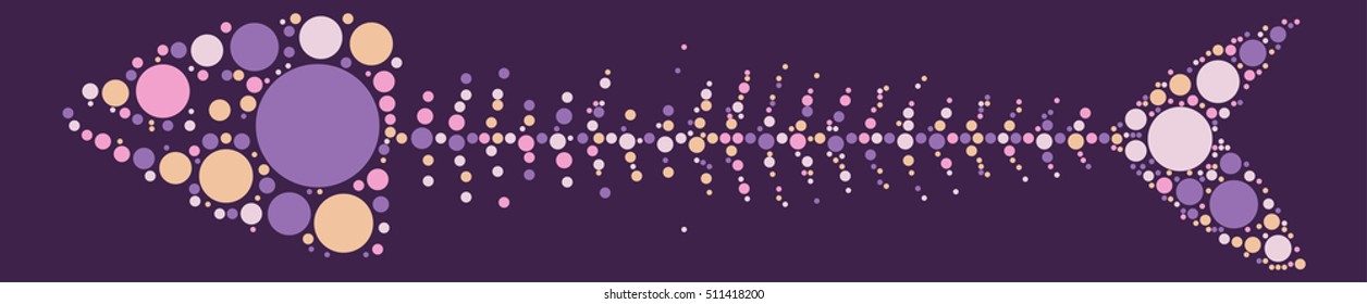 Fishbone shape vector design by color point
