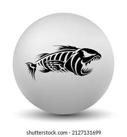 Fishbone skeleton icon can be used for personal and commercial use 