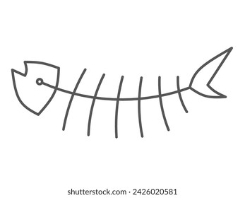 fishbone skeleton icon isolated on white. Vector Illustration.