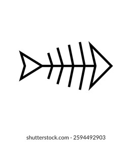 Fishbone Skeleton Icon Set Fun Smiling Solid and Silhouette Designs for Business