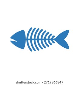 Icono de esqueleto de espina de pescado. Vector y glifo