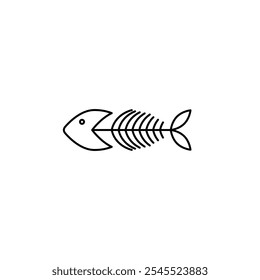 Fishbone thin line vector icon.