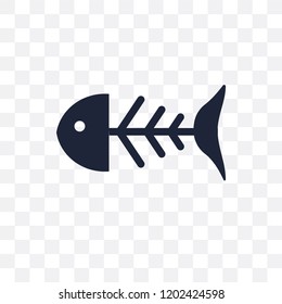 Fishbone transparent icon. Fishbone symbol design from Museum collection. Simple element vector illustration on transparent background.
