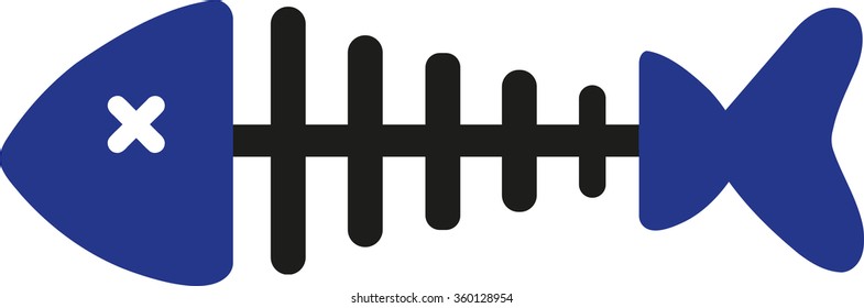 Fishbone in two colors with cross 