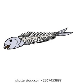 fishbone vector illustration,isolated on white background,top view