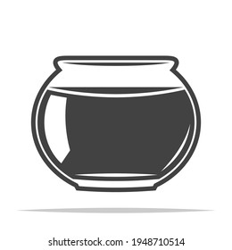 Fishbowl aquarium icon vector isolated