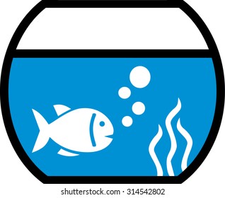 Fishbowl with a fish and bubbles