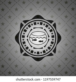 fishbowl with fish icon inside dark badge