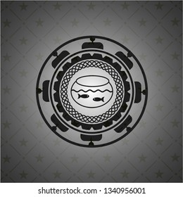 fishbowl with fish icon inside dark badge