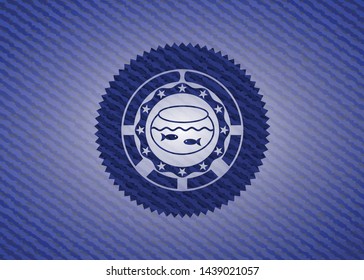 fishbowl with fish icon with jean texture