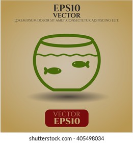 Fishbowl with Fish icon vector illustration