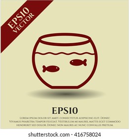 Fishbowl with Fish icon vector symbol flat eps jpg