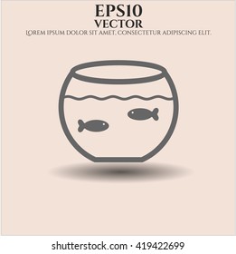 Fishbowl with Fish vector icon