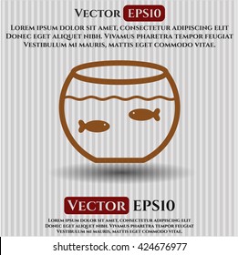 Fishbowl with Fish vector icon