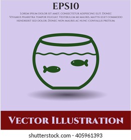Pesca con símbolo vector de peces