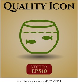 Fishbowl with Fish vector symbol