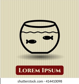 Fishbowl with Fish vector symbol