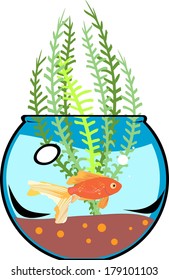 Fishbowl with goldfish
