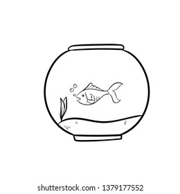 Fishbowl hand drawn outline doodle 