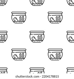 fishbowl icon pattern. Seamless fishbowl pattern on white background.