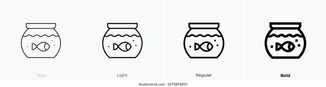 fishbowl icon. Thin, Light Regular And Bold style design isolated on white background