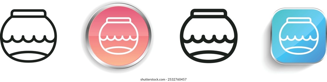 fishbowl icon. Thin Linear, Regular and Button Style Design Isolated On White Background