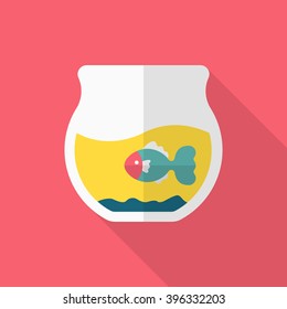 Fishbowl icon , Vector flat long shadow design.