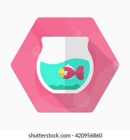 Fishbowl icon , Vector flat long shadow design.