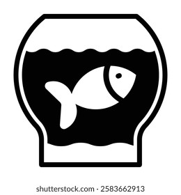 Fishbowl Vector Glyph Icon Vector Design