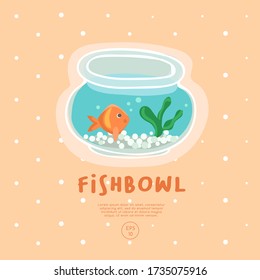 Fishbowl. Vocabulary of stuffs. Vector Illustration