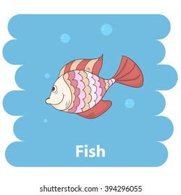 Fish.Cute cartoon fish vector illustration.Cartoon animal fish isolated on background.Sea fish,baby fish,sea animal.Vector fish marine animal.Cute fish vector illustration.Abstract fish character 