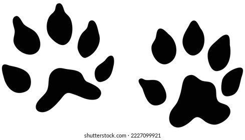 Fisher animal Track, vector illustration fisher foot print silhouette 